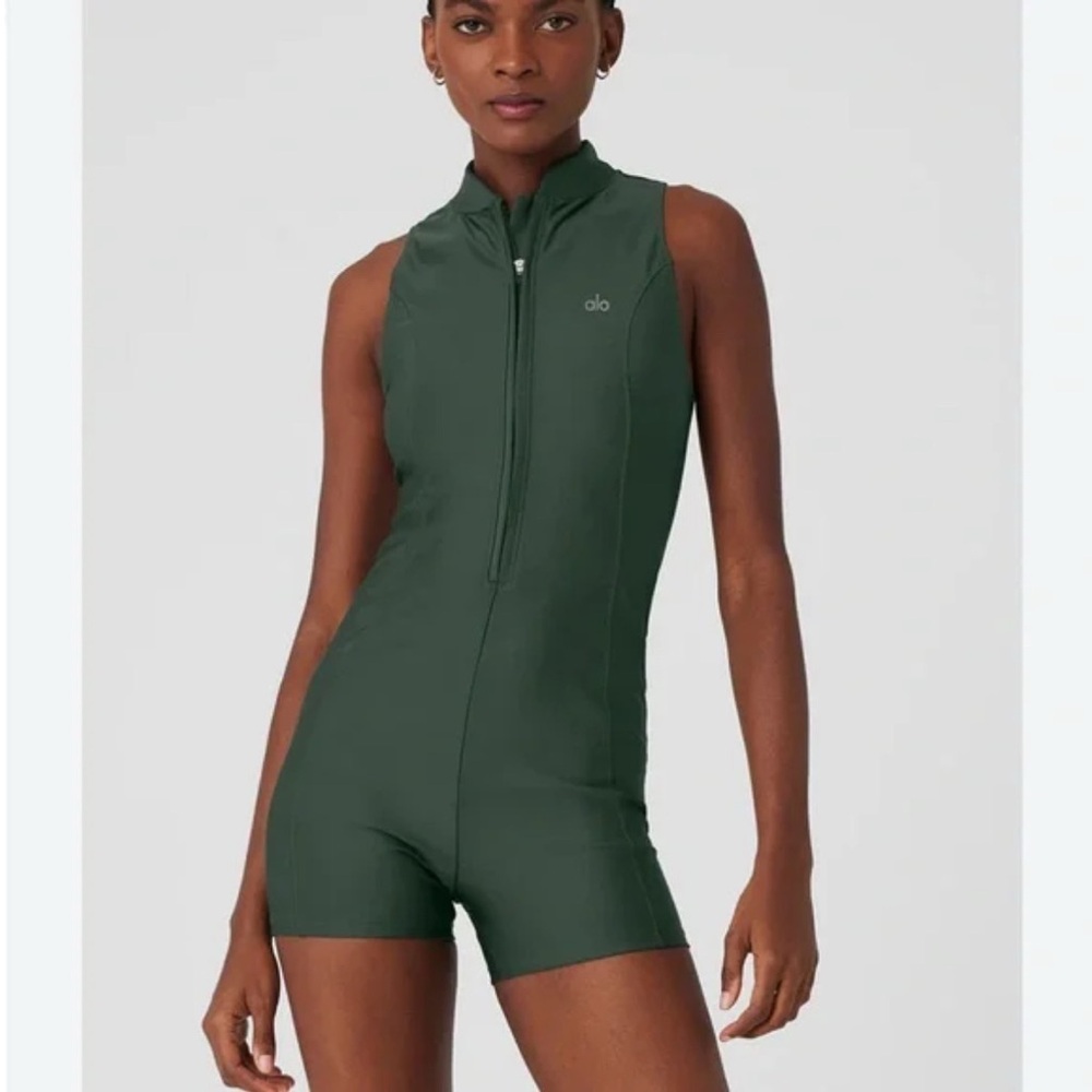 Alo High Tide Romper Dark Green Size L